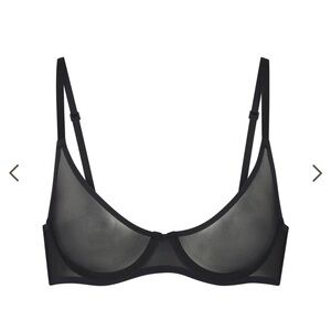 NWT SKIMS Ultra Fine Mesh Bra in Onyx 34A